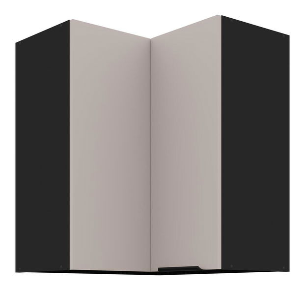 Horná rohová kuchynská skrinka Aaron 60x60 GN-72 2F (90°) (čierna matná + kašmír)