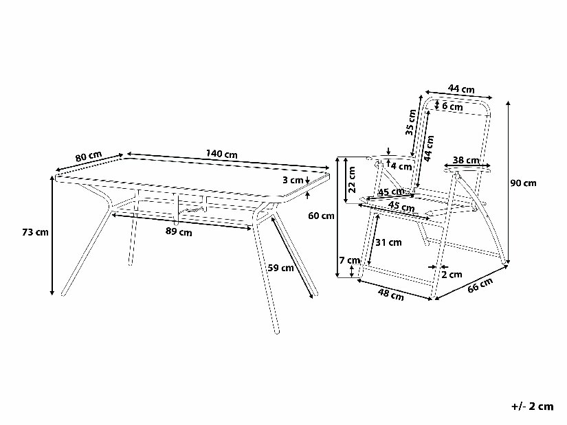 Vrtni blagovaonski set Love (crna) (6 stolica)