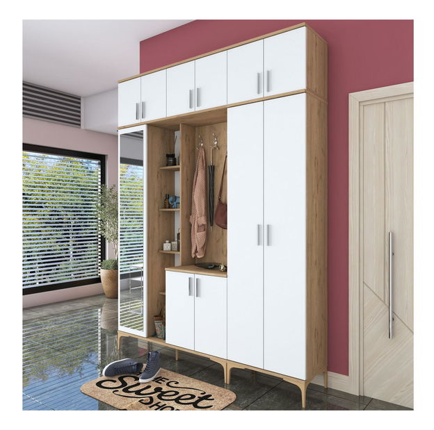 Predsieň Emily 21 (so zrkadlom) (orech + biela)