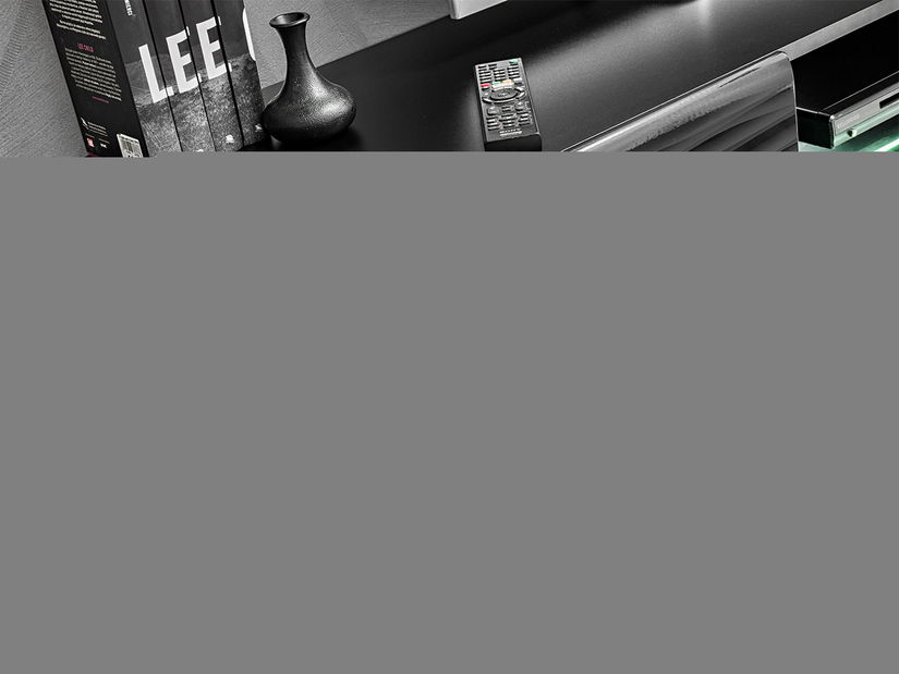 Mobilier living Bolivar 4 (Negru + folie lucioasă)