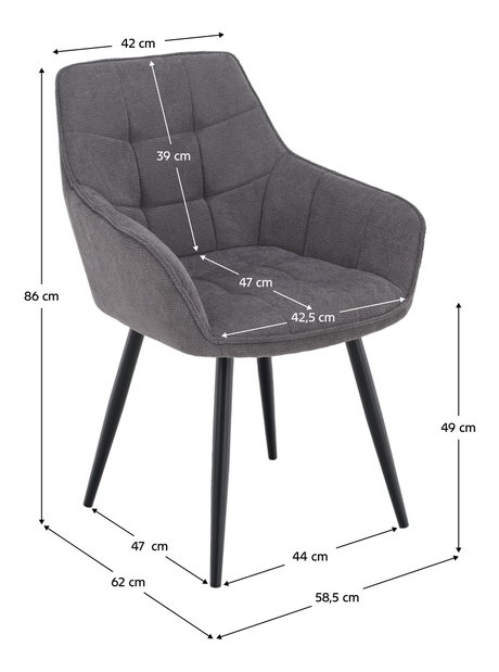 Fotoliu design Morkenus (Gri + Negru) 
