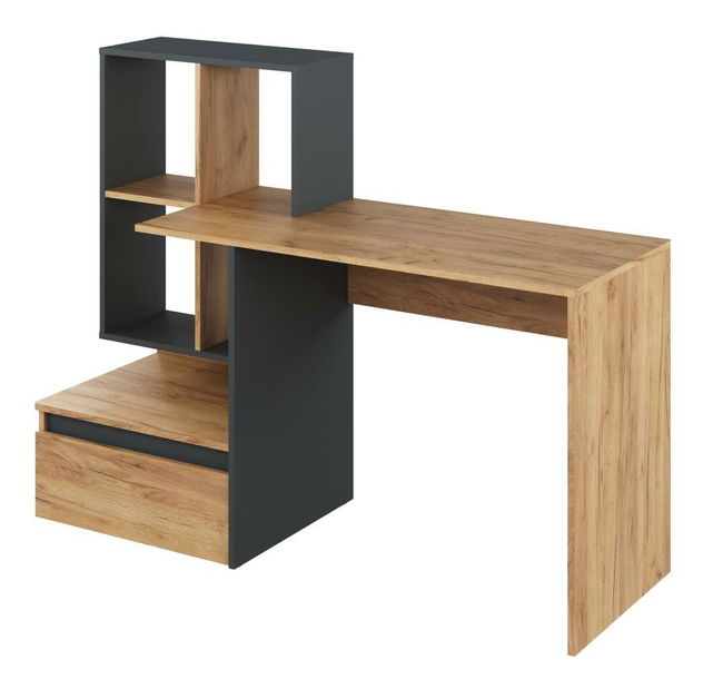 Masă PC Eugenika (stejar craft auriu + grafit)