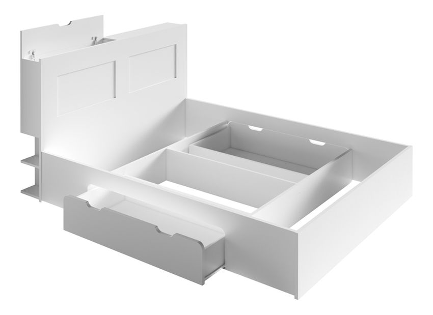 Franciaágy 160 cm Raloma (fehér) (tárolóhellyel)