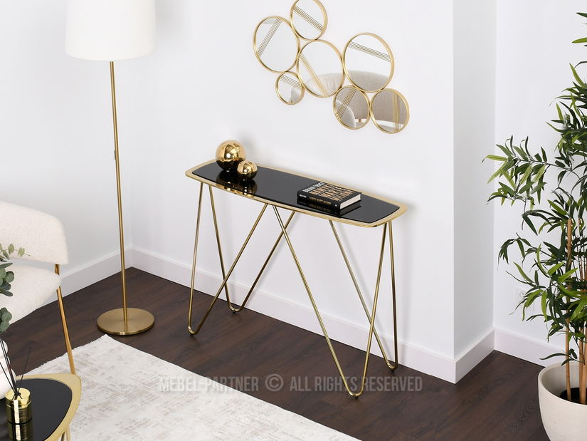 Konzolasztal Vivana Kons (fekete + arany)