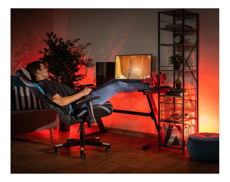 Fotoliu de birou Zopity (negru + alb + motiv)