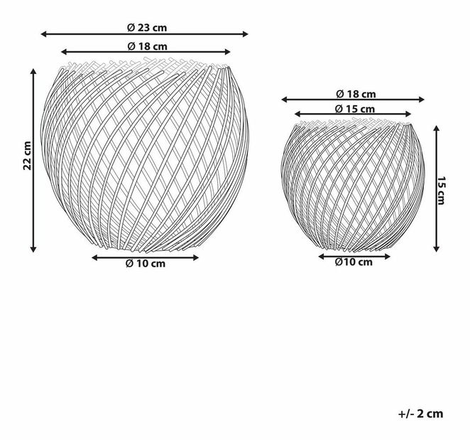 Set 2 sfeșnic Tandi (auriu)
