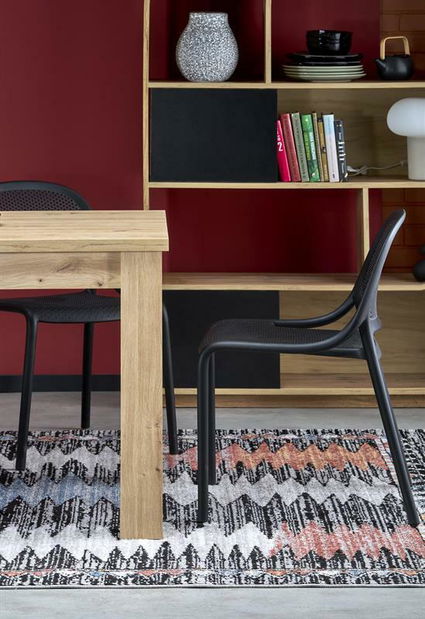 Étkezőasztal Baghira (artisan tölgy + fekete) (4 és 6 fő számára)