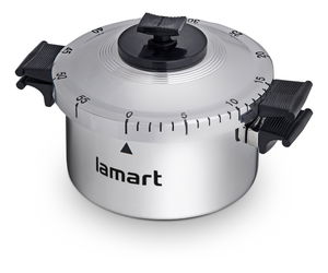 Kuchynský budík Lamart Fan hrniec (strieborná)