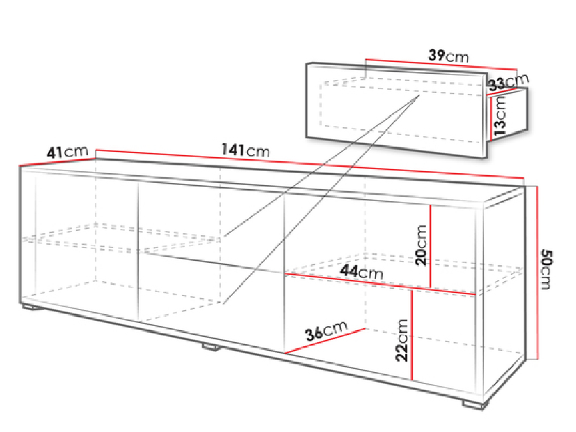 TV skrinka Alkyra 2D2SZ AK09 (biela)