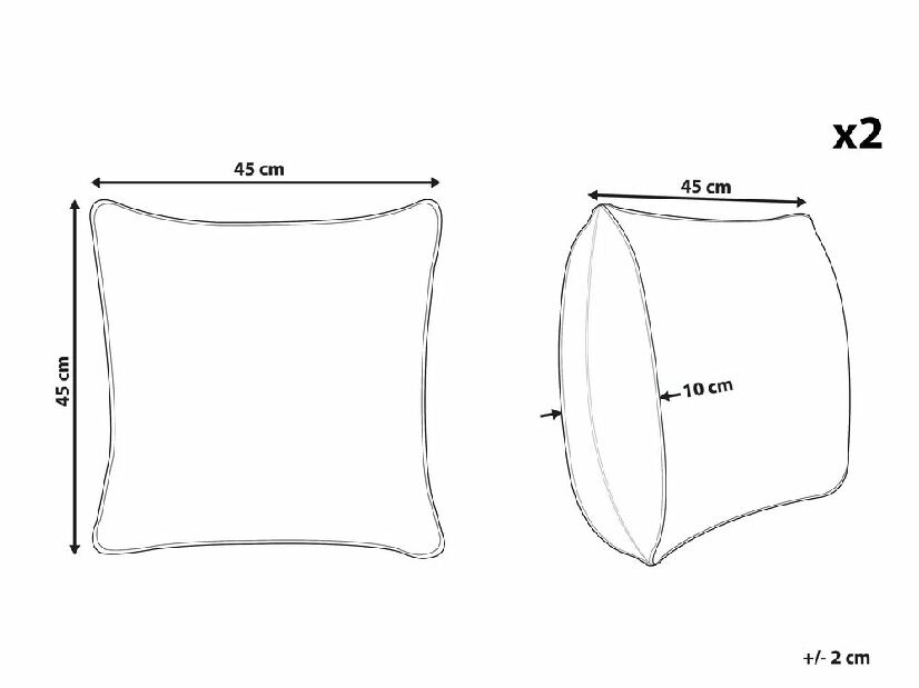 Set 2 buc. pernă 45x45 cm MILDURA (albastru)