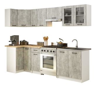 Set mobilier bucătărie de colț 300 cm Ozara III B (beton)