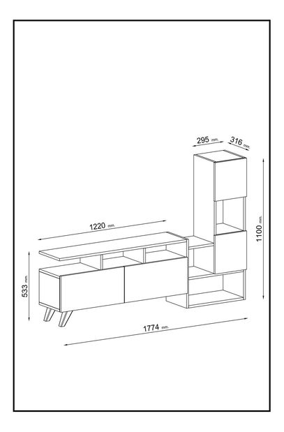 Mobilier living Patovi 2 (alb + Nuc) 