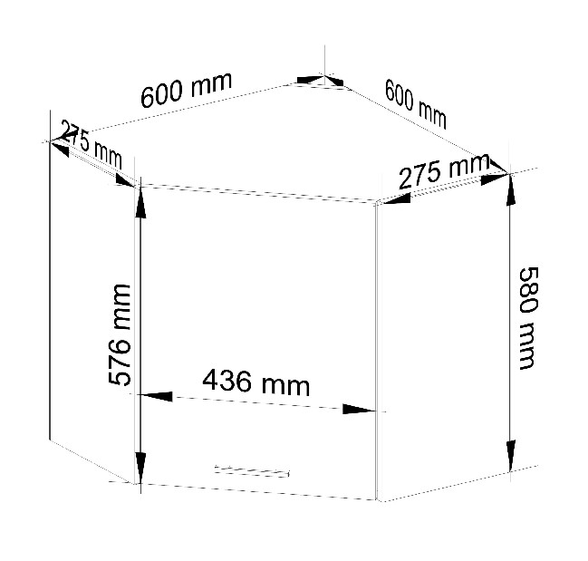 Felső konyhaszekrény Ozara W60 60N (fehér + beton)