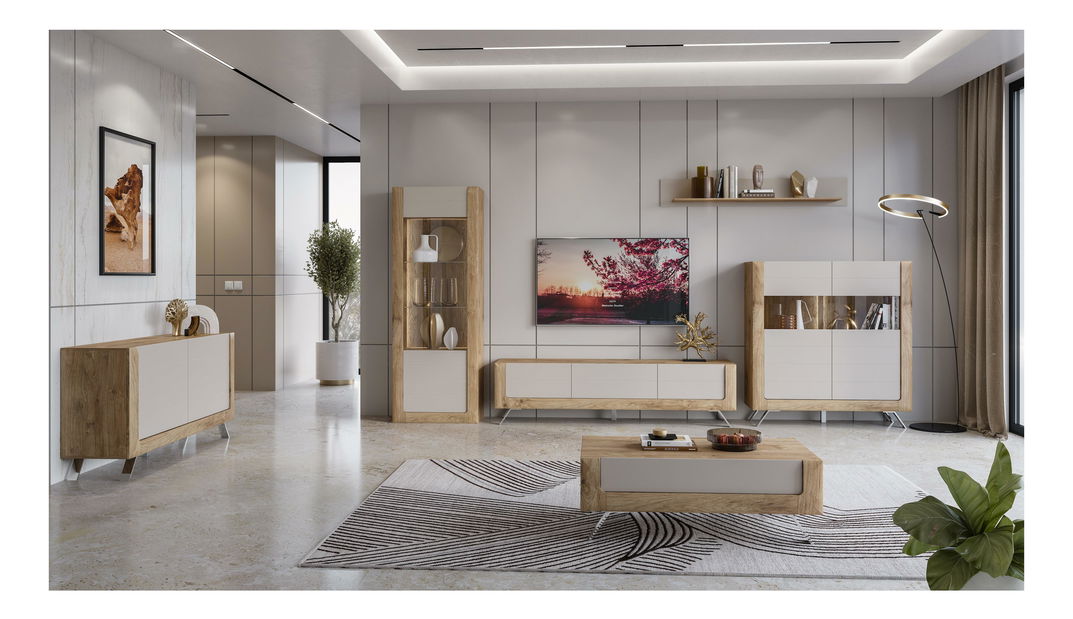 Mobilier living Kassie 1 (cașmir + stejar auriu harbor)