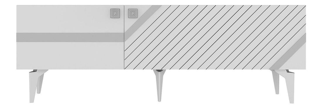 TV stolík/skrinka Tabivo (biela + strieborná) 