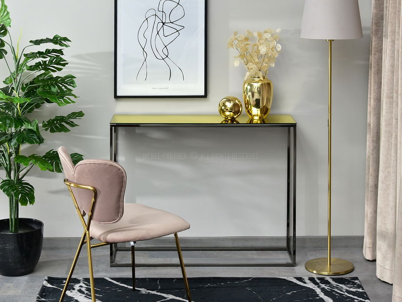 Konzolový stolík Bella Kons (zlatá + čierna)