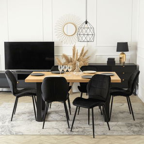 Jedálenský set Ecunumici 2 (dub zlatý + čierna) (pre 6 osôb)