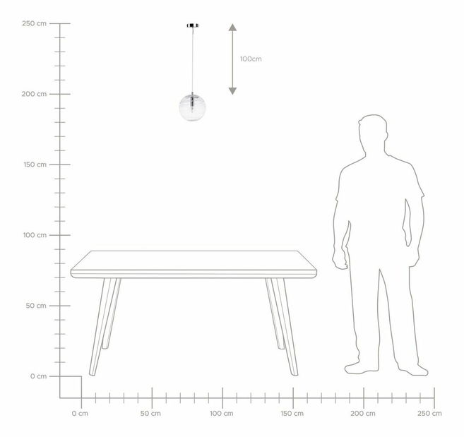 Závesná lampa Marina (priehľadná)