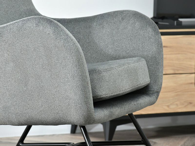 Fotoliu Nesia (gri + fag alb)