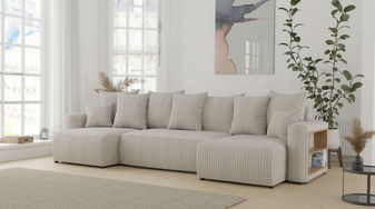 Rohová sedačka Solina U (mliečna)