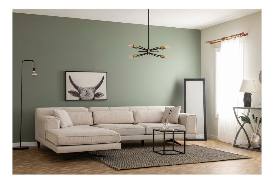 Kutna garnitura Jivagona (L) (bež + crna)