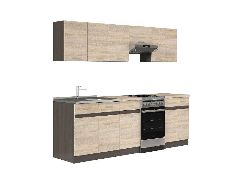 Kuchyňa BRW Junona line 230 cm (Wenge + Dub sonoma)