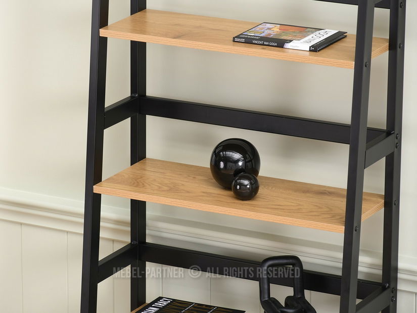 Regál Topaz (dub + čierna)