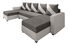 Rohová sedačka v tvare U Ardait (sivá + biela) (L)