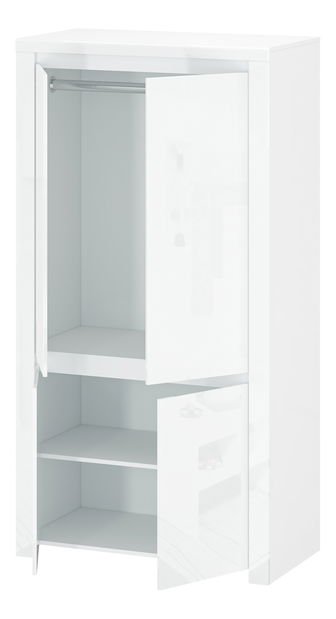Ruhásszekrény Leona 4D (fényes fehér)