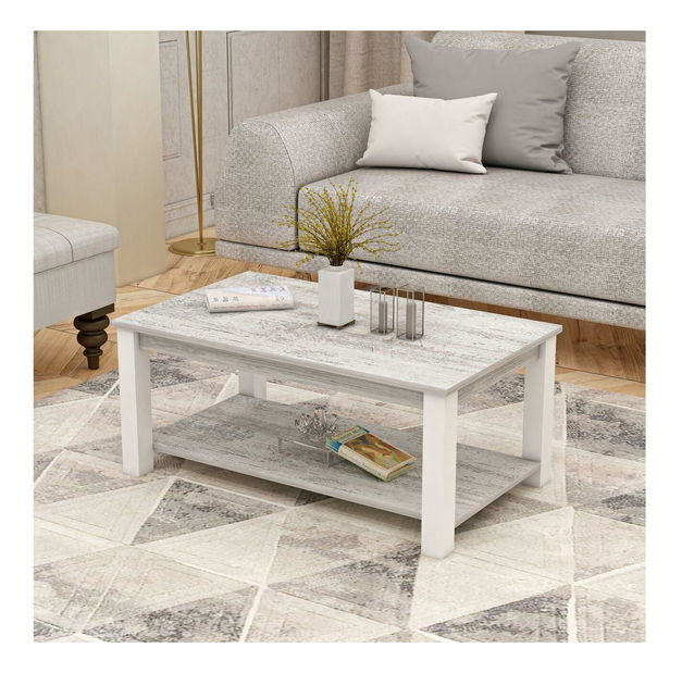 Dohányzóasztal Milasi 1 (fehér + szürke) 