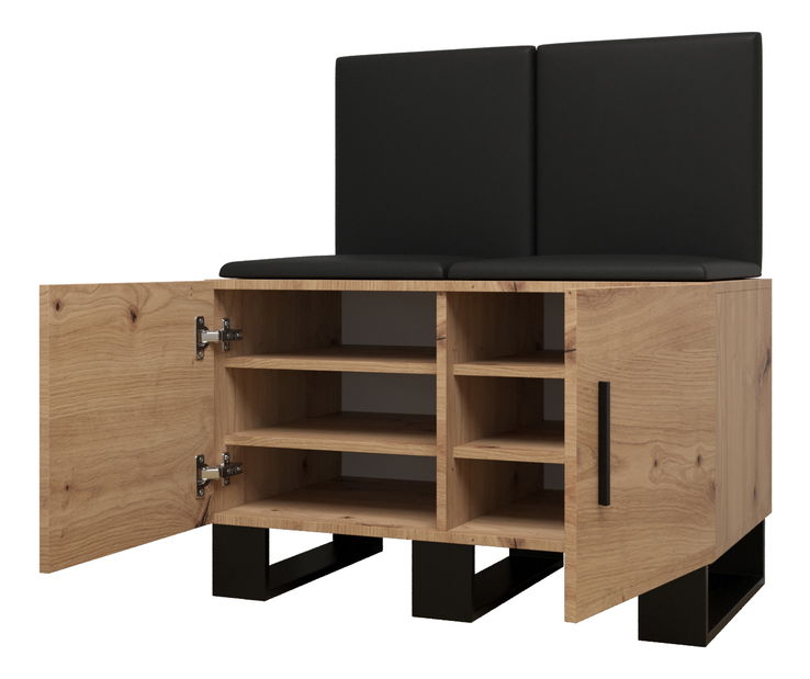 Set mobilier pentru hol Amanda 19 (Stejar artisan + verde)