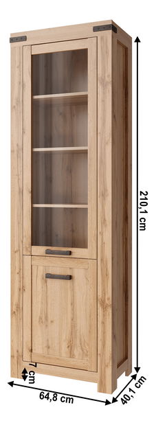 Vitrína Mateo 1d1w (dub wotan)