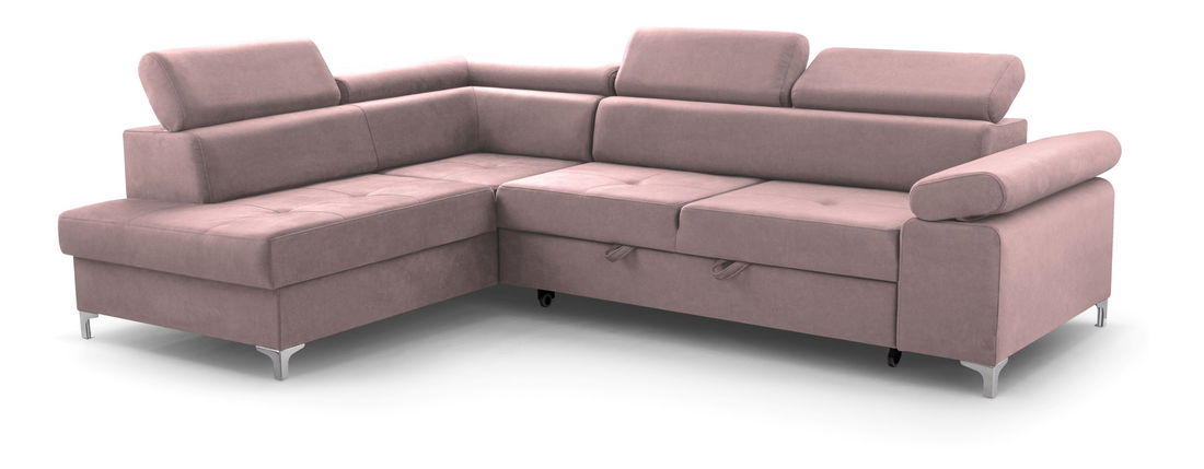 Rohová sedacia súprava Madeira (ružová) (L)
