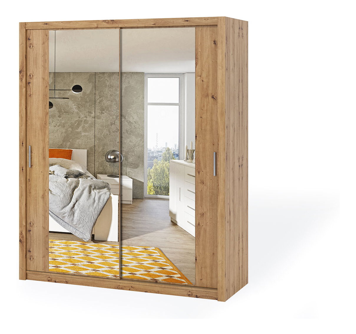 Ruhásszekrény Bonaparte SZ180 (artisan tölgy) (tükörrel)