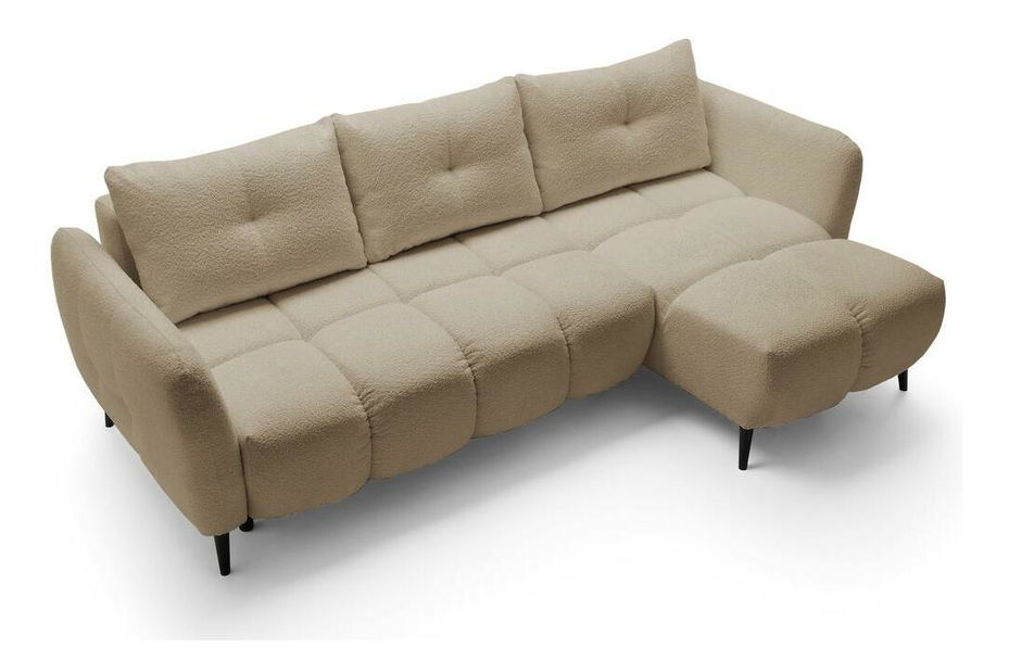 Rohová sedacia súprava Odysea (P) (svetlobéžová + čierna)