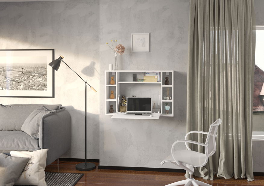 Rozkladací PC stolík Mouse (biela)