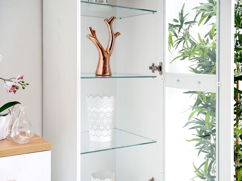 Vitrína Balones BG04 (biela + dub)