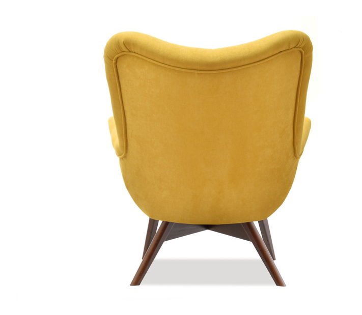 Relaxačné kreslo Florentino (žltá + orech)