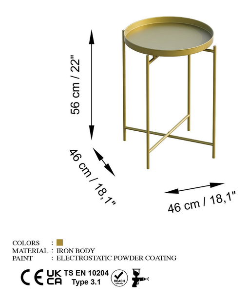 Dohányzóasztal Museli 4 (arany) 