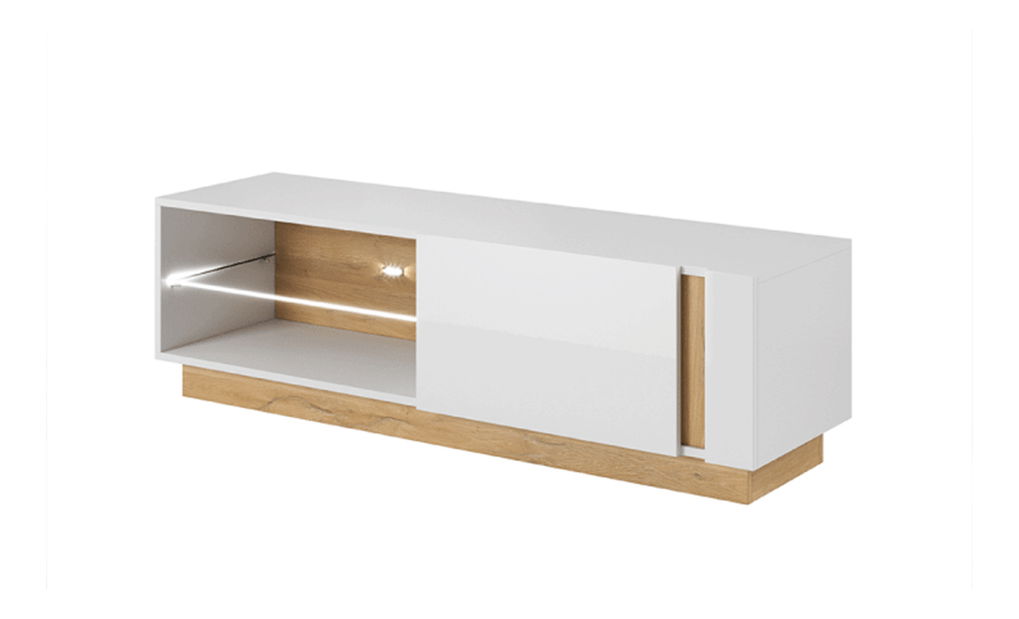 Masă TV/Dulap Cethos Typ 138 (alb + stejar grandson)