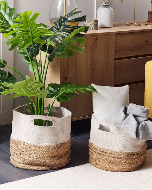 Set tekstilnih košara 2 kom. NATHALIA (tekstil) (bež)