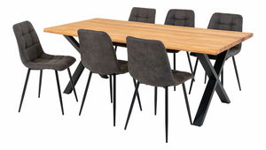 Jedálenský set Tanlena (prírodná + sivá)