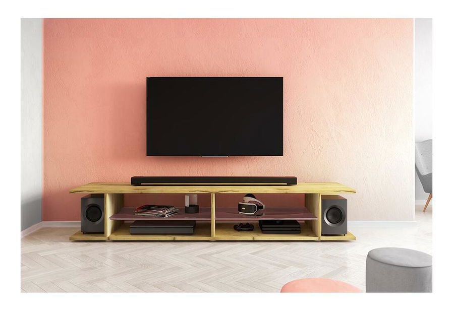 Masă TV Monty 137 (cu iluminat) (stejar wotan)