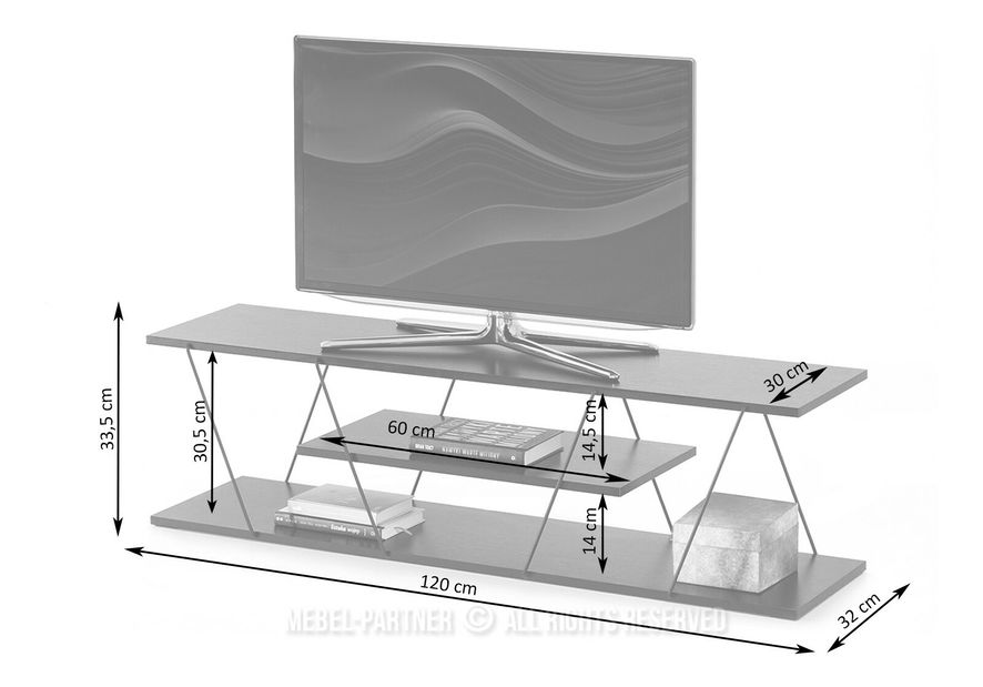 Măsuță TV/Dulap Haika (stejar + negru)