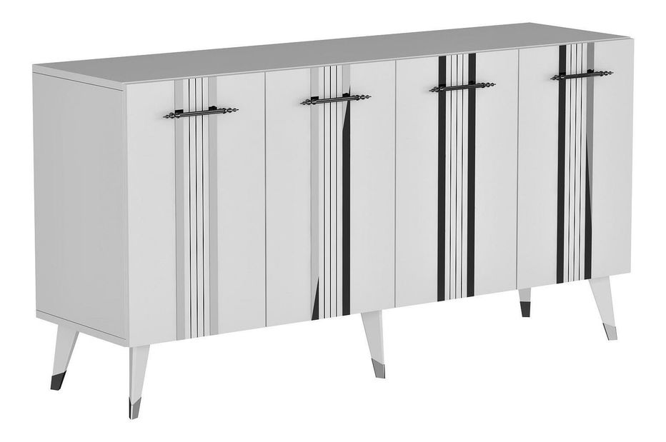 Szekrény Pebine 1 (fehér + ezüst) 