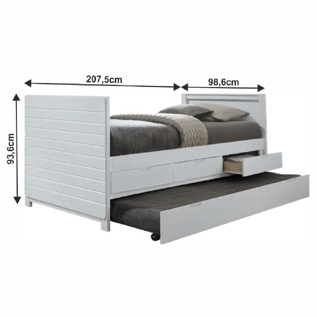 Jednolôžková posteľ 90 cm Erima (s roštami)