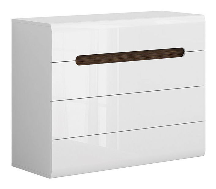Komoda BRW Azteca Trio KOM4S/8/11 (biela + lesk biely)