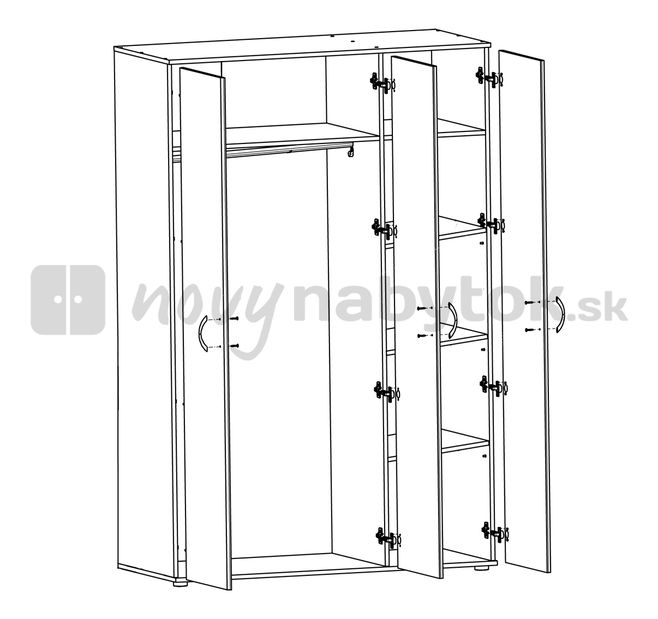 Šatníková skriňa BRW Atriss SZF3D
