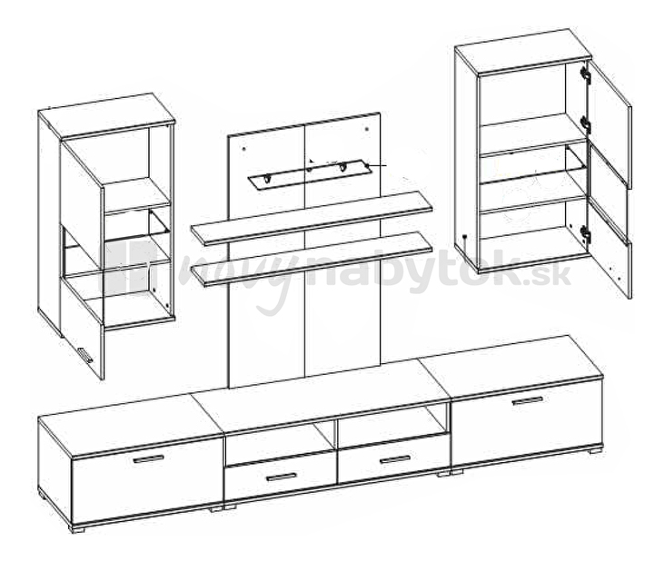 Obývacia stena NELY (s osvetlením)