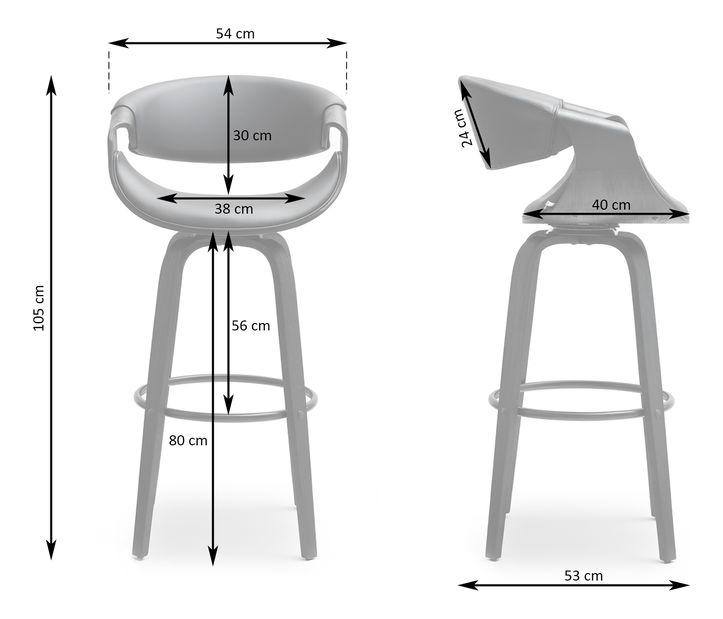 Stolička Bjorn H (krémová + orech)